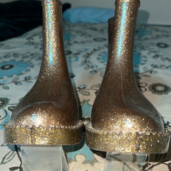 Melissa Women’s Drop Gold Glitter Boots - Picture 7 of 15